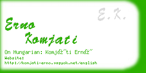 erno komjati business card